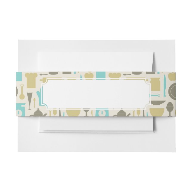 Pattern Of Kitchen Tools Invitation Belly Band (Front Example)