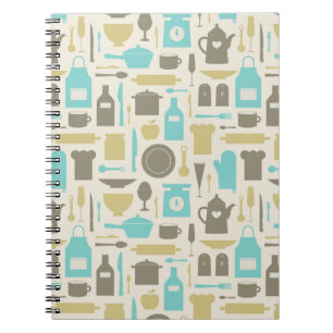 Pattern Of Kitchen Tools Spiral Notebook