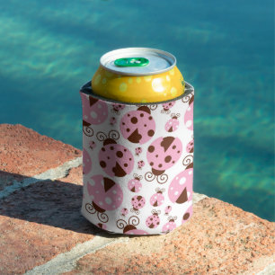 Pattern Of Ladybugs, Cute Ladybugs, Pink Ladybugs Can Cooler