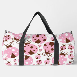 Pattern Of Ladybugs, Cute Ladybugs, Pink Ladybugs Duffle Bag