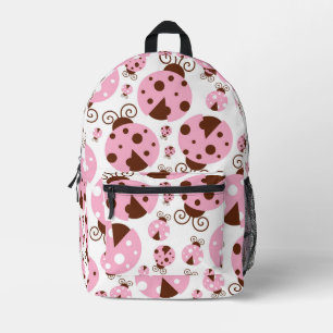 Pattern Of Ladybugs, Cute Ladybugs, Pink Ladybugs Printed Backpack