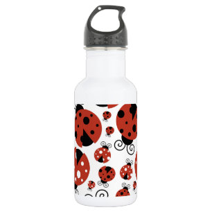 Pattern Of Ladybugs, Cute Ladybugs, Red Ladybugs 532 Ml Water Bottle