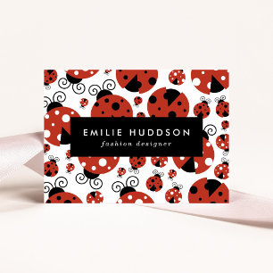 Pattern Of Ladybugs, Cute Ladybugs, Red Ladybugs Business Card