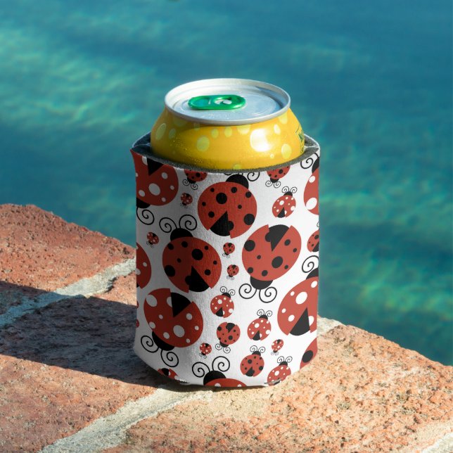 Pattern Of Ladybugs, Cute Ladybugs, Red Ladybugs Can Cooler (In Situ Pool)