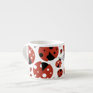 Pattern Of Ladybugs, Cute Ladybugs, Red Ladybugs Espresso Cup