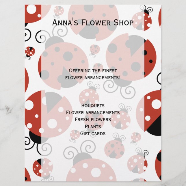 Pattern Of Ladybugs, Cute Ladybugs, Red Ladybugs Flyer (Front)