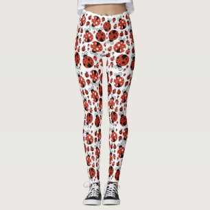 Pattern Of Ladybugs, Cute Ladybugs, Red Ladybugs Leggings