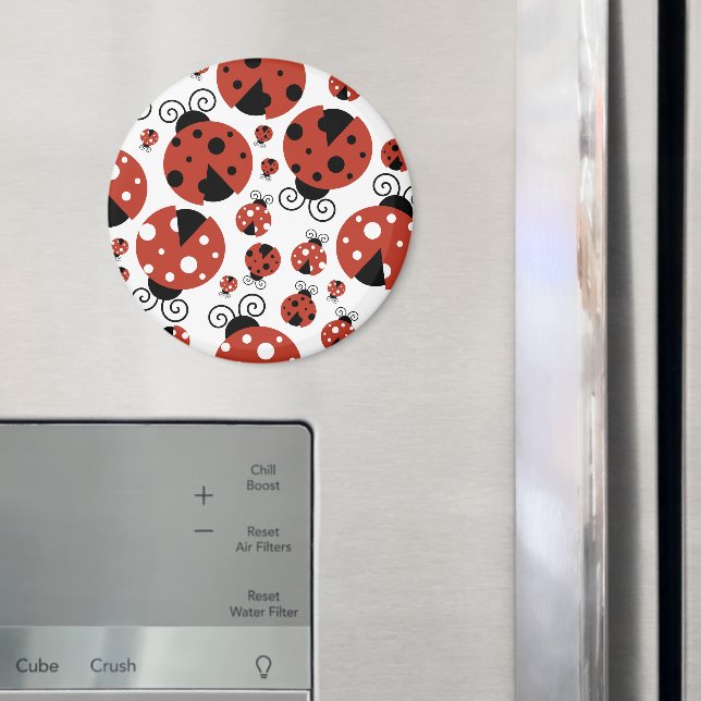 Pattern Of Ladybugs, Cute Ladybugs, Red Ladybugs Magnet (In Situ (Fridge))