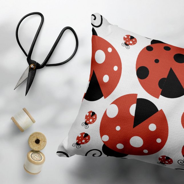 Pattern Of Ladybugs, Cute Ladybugs, Red Ladybugs Pillowcase (Creator Uploaded)