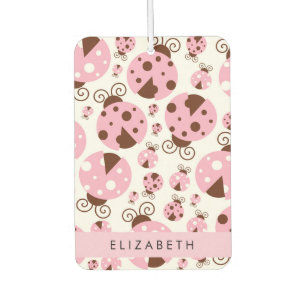 Pattern Of Ladybugs, Pink Ladybugs, Your Name Car Air Freshener