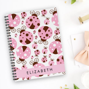 Pattern Of Ladybugs, Pink Ladybugs, Your Name Planner