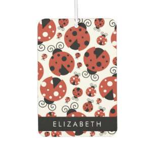 Pattern Of Ladybugs, Red Ladybugs, Your Name Car Air Freshener