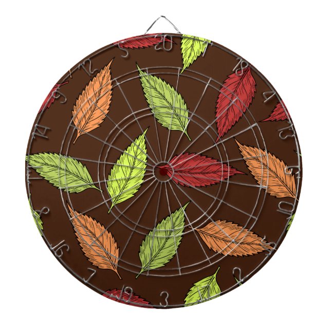 Pattern Of Leaves, Colourful Leaves, Autumn Leaves Dartboard (Front)