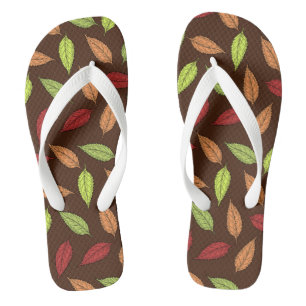 Pattern Of Leaves, Colourful Leaves, Autumn Leaves Jandals