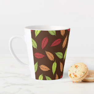 Pattern Of Leaves, Colourful Leaves, Autumn Leaves Latte Mug