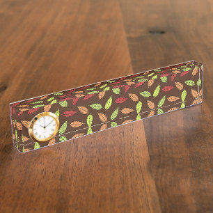 Pattern Of Leaves, Colourful Leaves, Autumn Leaves Nameplate