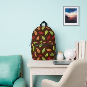 Pattern Of Leaves, Colourful Leaves, Autumn Leaves Printed Backpack