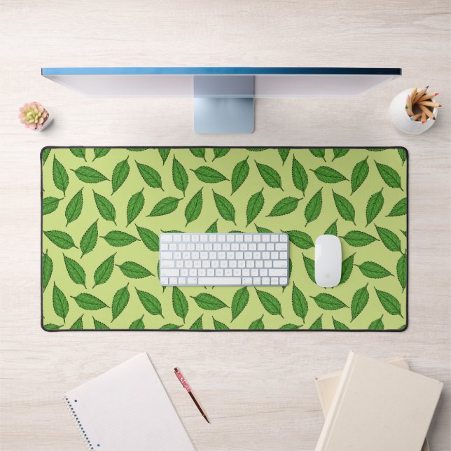 Pattern Of Leaves, Leaf Pattern, Spring Leaves Desk Mat (Office 1)