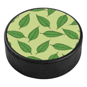 Pattern Of Leaves, Leaf Pattern, Spring Leaves Hockey Puck