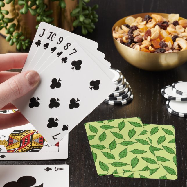 Pattern Of Leaves, Leaf Pattern, Spring Leaves Playing Cards (In Situ)