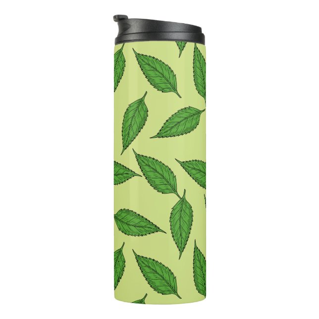 Pattern Of Leaves, Leaf Pattern, Spring Leaves Thermal Tumbler (Rotated Right)