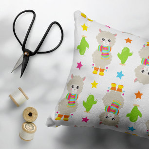 Pattern Of Llamas, Cute Llamas, Alpacas, Cactus Pillowcase