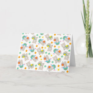 Pattern Of Llamas, Cute Llamas, Alpacas, Flowers Card