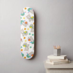 Pattern Of Llamas, Cute Llamas, Alpacas, Flowers Skateboard