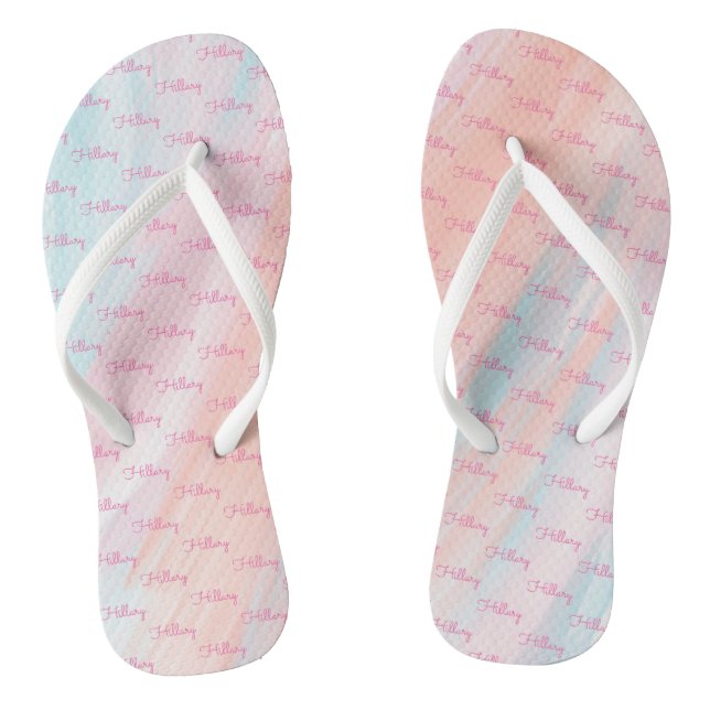 Pattern of Names Slim Strap Colourful Monogrammed Jandals (Footbed)