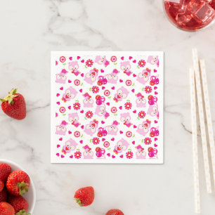 Pattern Of Owls, Cute Owls, Pink Owls, Hearts Napkin