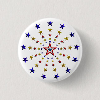 Pattern of Patriotic Stars 3 Cm Round Badge