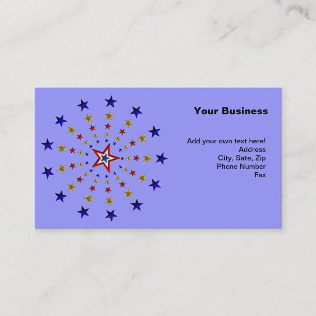 Pattern of Patriotic Stars Business Card (Front)