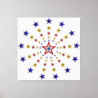 Pattern of Patriotic Stars Canvas Print