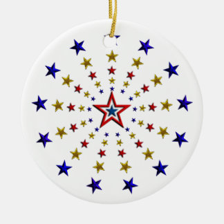 Pattern of Patriotic Stars Ceramic Tree Decoration