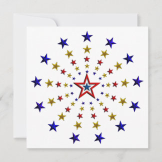 Pattern of Patriotic Stars Invitation
