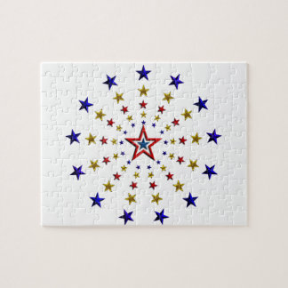 Pattern of Patriotic Stars Jigsaw Puzzle