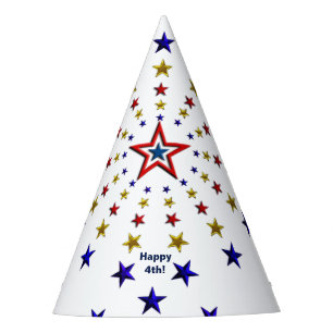 Pattern of Patriotic Stars Party Hat
