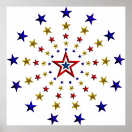 Pattern of Patriotic Stars Poster