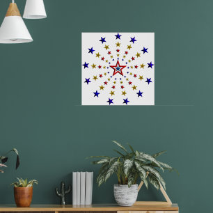Pattern of Patriotic Stars Poster