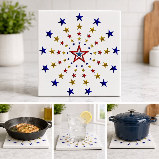 Pattern of Patriotic Stars Tile (Pattern of Patriotic Stars Tile)