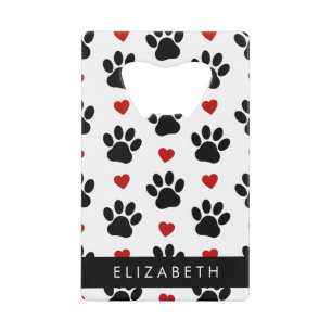 Pattern Of Paws, Black Paws, Red Hearts, Your Name