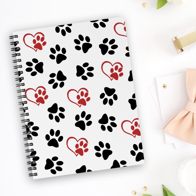 Pattern Of Paws, Black Paws, Red Paws, Hearts Planner (Creator Uploaded)