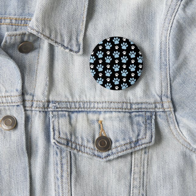 Pattern Of Paws, Blue Paws, Dog Paws, Animal Paws 6 Cm Round Badge (In Situ)