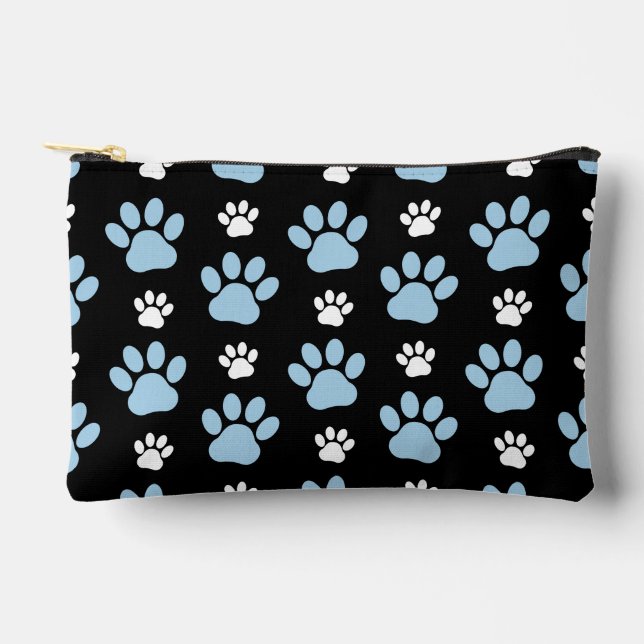 Pattern Of Paws, Blue Paws, Dog Paws, Animal Paws Accessory Pouch (Front)