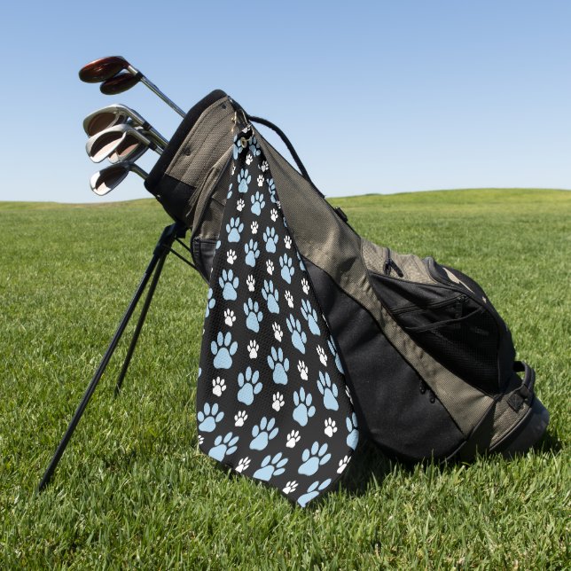 Pattern Of Paws, Blue Paws, Dog Paws, Animal Paws Golf Towel (Green)