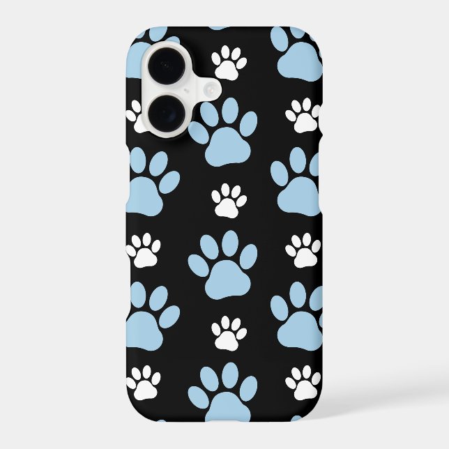 Pattern Of Paws, Blue Paws, Dog Paws, Animal Paws iPhone Case (Back)