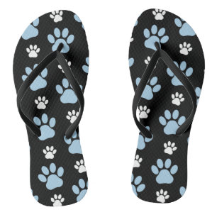Pattern Of Paws, Blue Paws, Dog Paws, Animal Paws Jandals