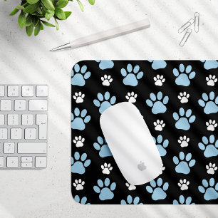 Pattern Of Paws, Blue Paws, Dog Paws, Animal Paws Mouse Pad