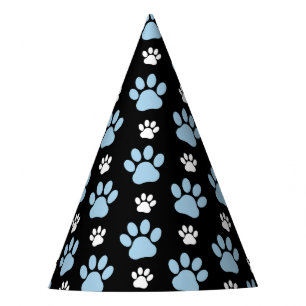 Pattern Of Paws, Blue Paws, Dog Paws, Animal Paws Party Hat