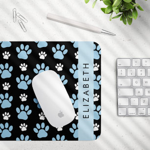 Pattern Of Paws, Blue Paws, Dog Paws, Your Name Mouse Pad